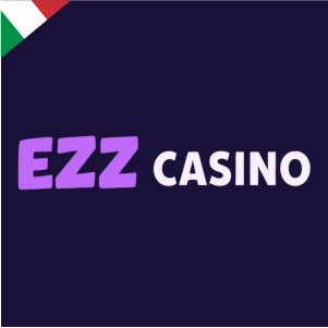 Logo di EZZ Casino con tipografia moderna su sfondo scuro.
