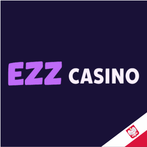 Logo EZZ Casino z nowoczesną typografią na ciemnym tle.