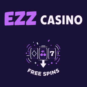 EZZ Casino logo with a slot machine and 'Free Spins' text, symbolizing a free spins offer.