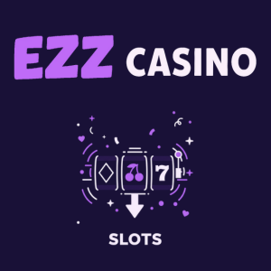 EZZ Casino logo with a slot machine symbol and 'Slots' text, representing the casino's slot game offerings.